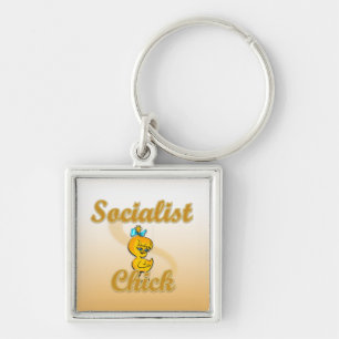 Socialist Chick Key Ring