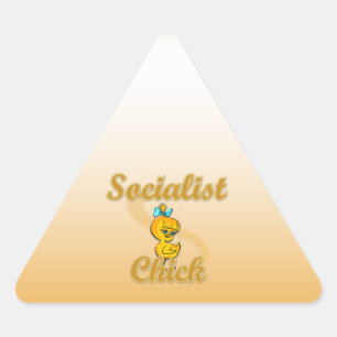 Socialist Chick Triangle Sticker