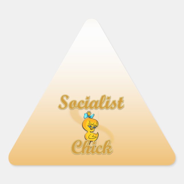 Socialist Chick Triangle Sticker (Front)
