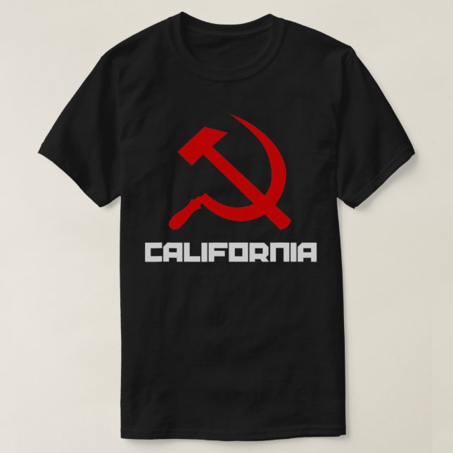 Socialist Communist California Hammer Sickle  T-Shirt (Design Front)
