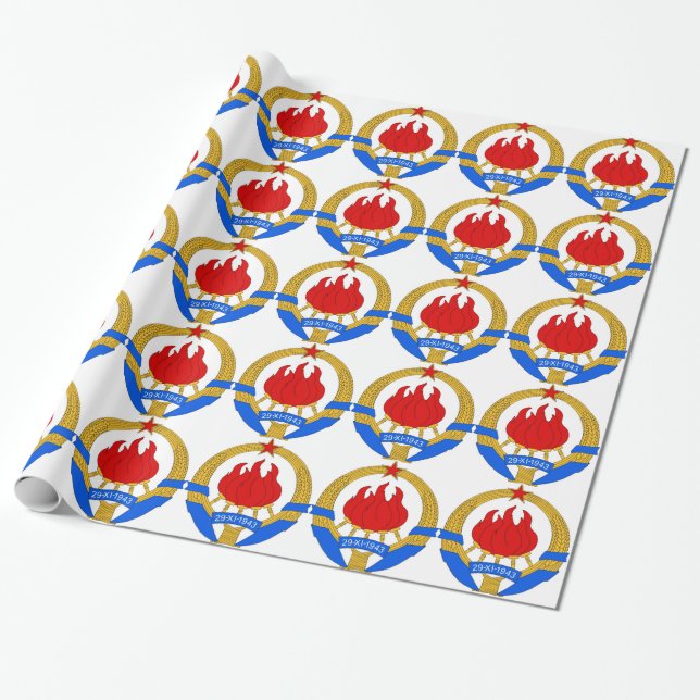 Socialist Federal Republic of Yugoslavia Emblem Wrapping Paper (Unrolled)