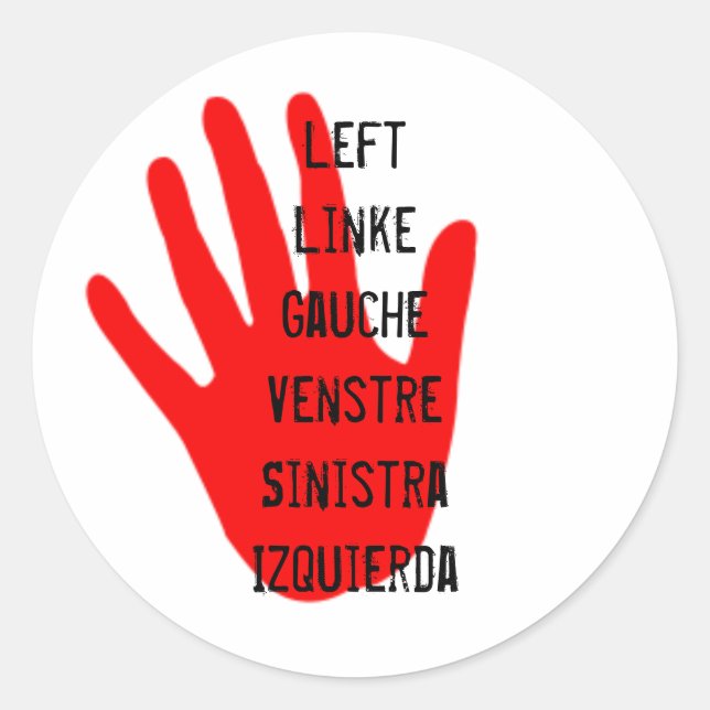 socialist left classic round sticker (Front)