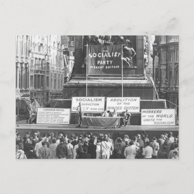 Socialist Party of Great Britain Trafalgar Sq 1967 Postcard (Front)