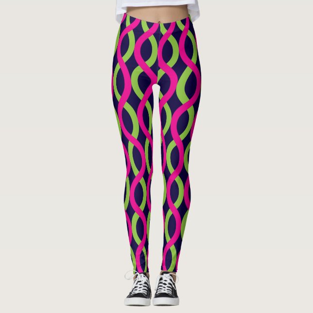 Socialite Alternating Waves Pattern Leggings (Front)