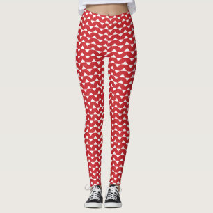 Socialite Red Zig Zag Pattern Leggings