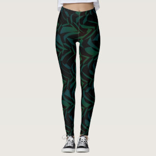Socialite Wild Tropical Leaf Pattern Leggings