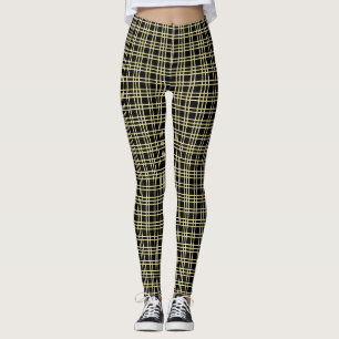 Socialite Yellow Plaid Stripe Pattern Leggings