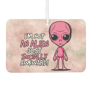 Socially Awkward Alien Cartoon Car Air Freshener