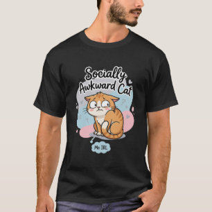 Socially Awkward Cat Tee Introvert Cat Lover