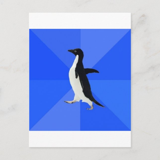 Socially Awkward Penguin Advice Animal Meme Postcard (Front)