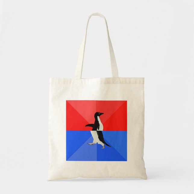 Socially Confused Penguin Advice Animal Meme Tote Bag (Front)