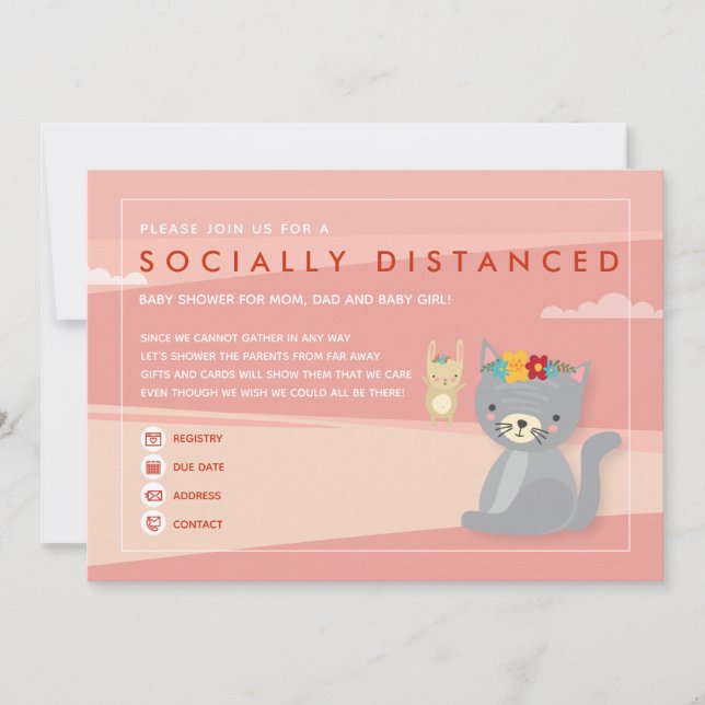 Socially distanced baby shower invite (Front)