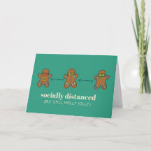 Socially Distanced Gingerbread Cookies - 5x7 Card