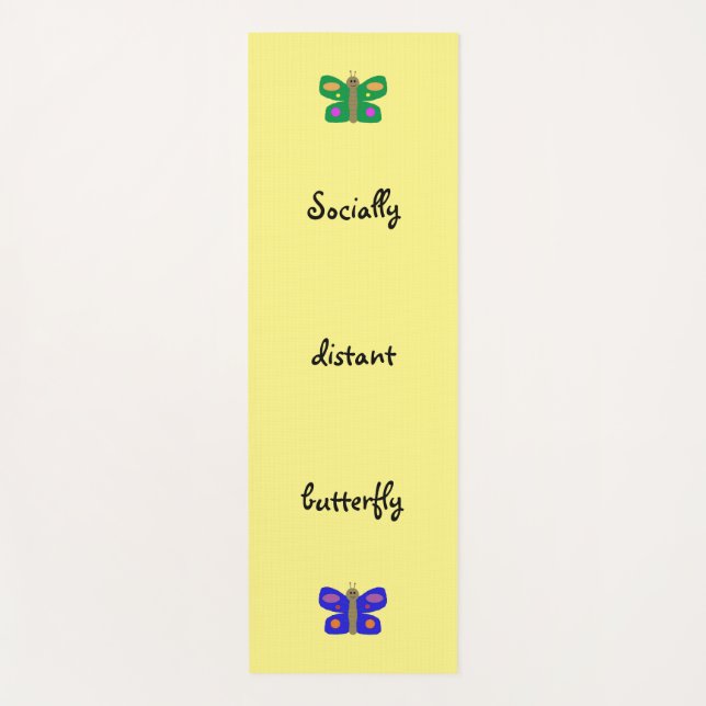 Socially Distant Butterfly yoga mat (Front)