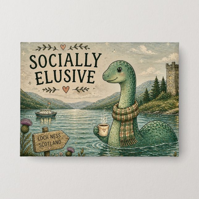Socially Elusive Nessie Cosy Cryptid Loch Ness  (Front)