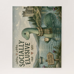 Socially Elusive Nessie Cosy Cryptid Loch Ness Jigsaw Puzzle