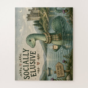 Socially Elusive Nessie Cosy Cryptid Loch Ness Jigsaw Puzzle