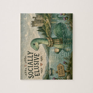 Socially Elusive Nessie Cosy Cryptid Loch Ness Jigsaw Puzzle