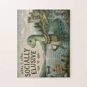 Socially Elusive Nessie Cosy Cryptid Loch Ness  Jigsaw Puzzle