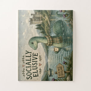 Socially Elusive Nessie Cosy Cryptid Loch Ness Jigsaw Puzzle