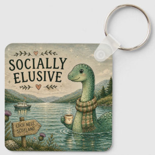 Socially Elusive Nessie Cosy Cryptid Loch Ness Key Ring