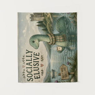 Socially Elusive Nessie Cosy Cryptid Loch Ness Tapestry
