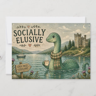 Socially Elusive Nessie Cosy Cryptid Loch Ness  Thank You Card