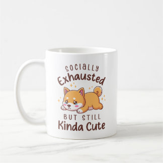 Socially Exhausted But Still Cute - Shiba Inu Coffee Mug