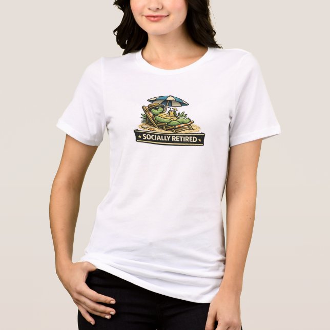 Socially Retired Funny Turtle Relaxing Shirt (Front)