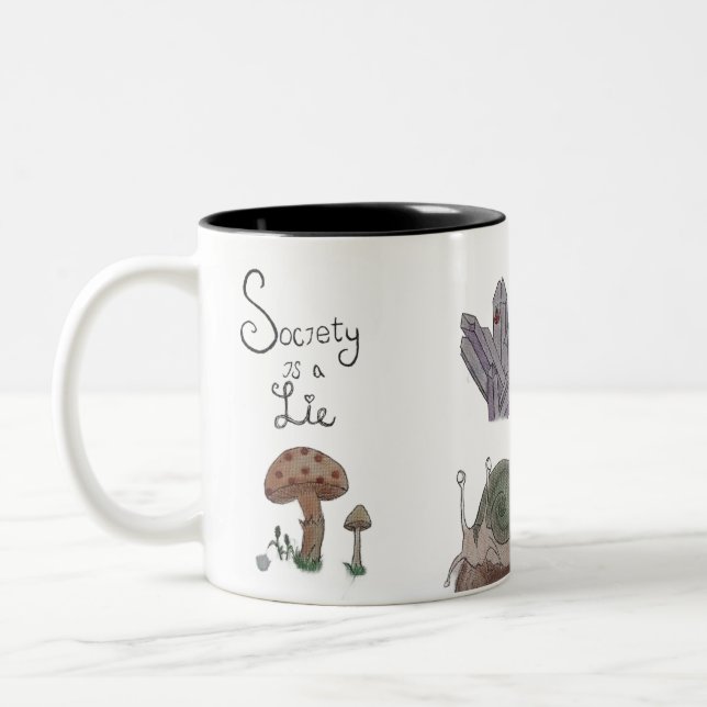 Society is a Lie  Two-Tone Coffee Mug (Left)