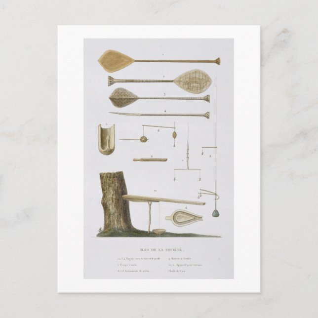 Society Islands: pangas, fishing hooks and other t Postcard (Front)