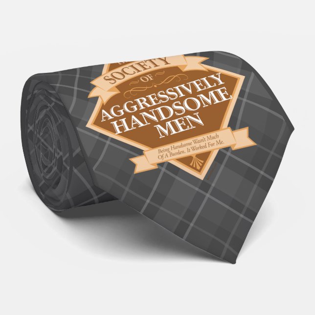 Society of Aggressively Handsome Men Tie (Rolled)