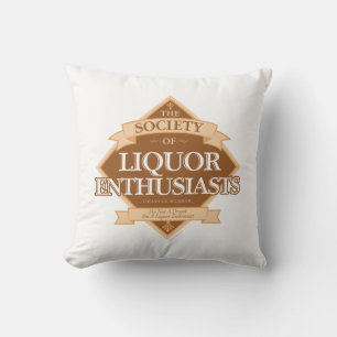Society of Liquor Enthusiasts Throw Pillow