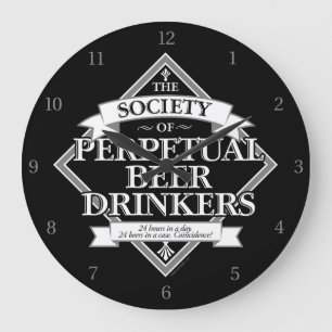 Society of Perpetual Beer Drinkers Large Clock