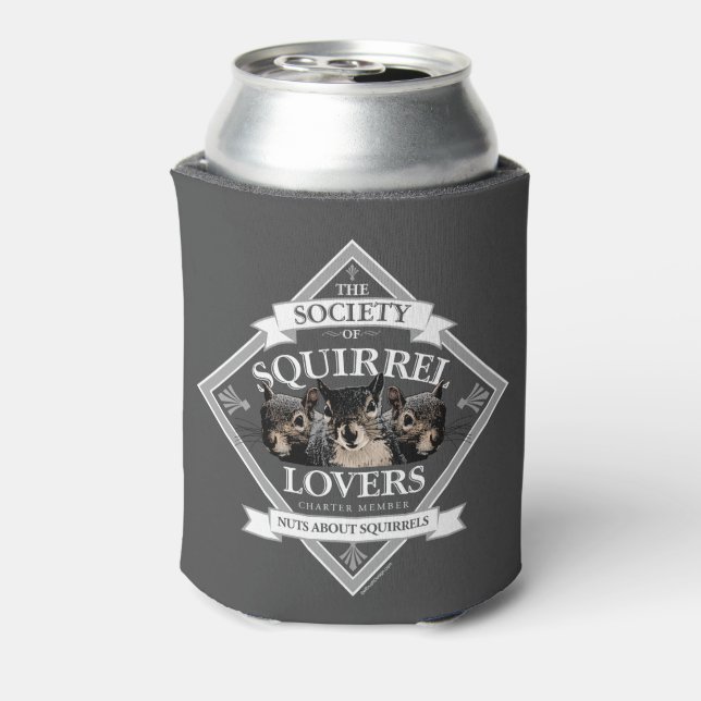 Society of Squirrel Lovers - funny squirrel Can Co Cooler (Can Back)