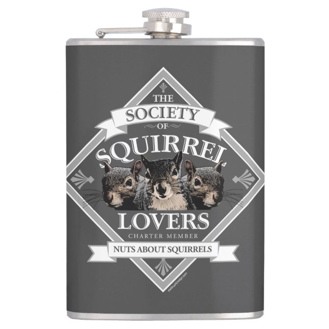 Society of Squirrel Lovers - funny squirrel Flask (Front)