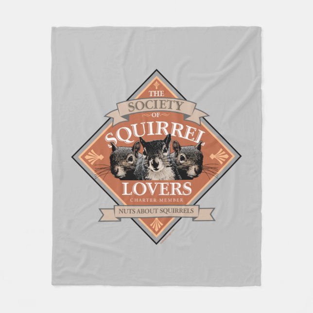Society of Squirrel Lovers - funny squirrel Fleece Blanket (Front)