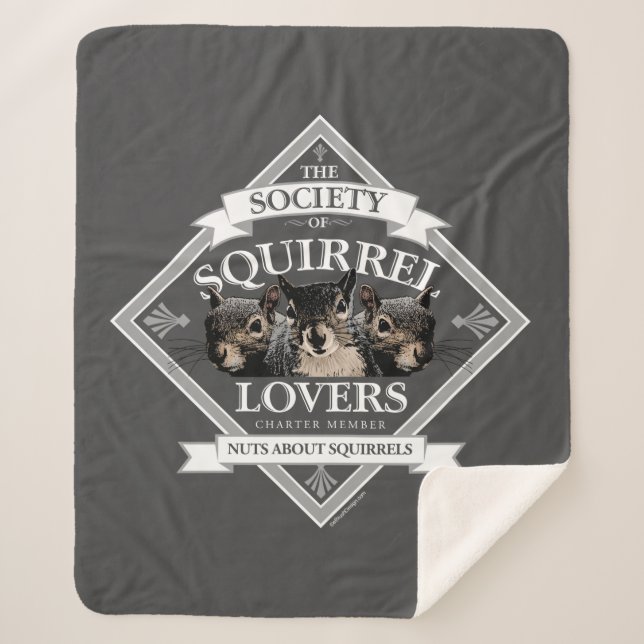 Society of Squirrel Lovers - funny squirrel Sherpa Blanket (Front)