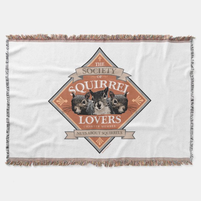 Society of Squirrel Lovers - funny squirrel Throw Blanket (Front)