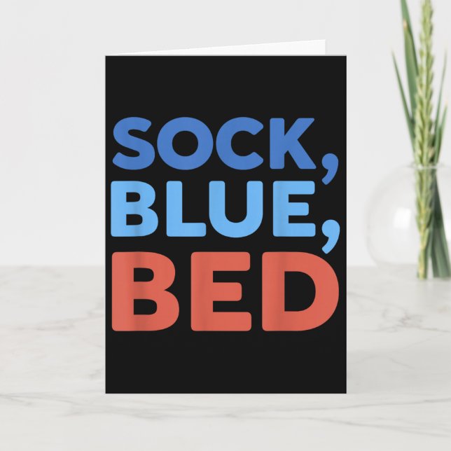 Sock Blue Bed Funny Meme _1  Card (Front)
