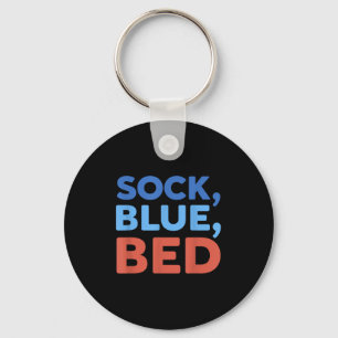 Sock Blue Bed Funny Meme _1 Key Ring