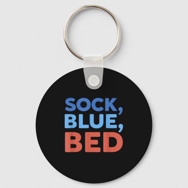 Sock Blue Bed Funny Meme _1  Key Ring (Front)