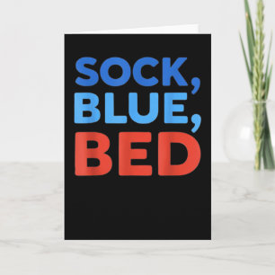 Sock Blue Bed Funny Meme  Card
