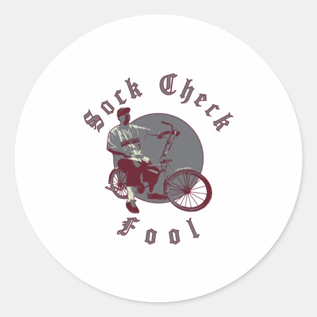 Sock Check Fool - White Classic Round Sticker (Front)