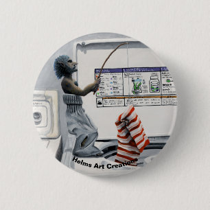 Sock Criminal Fishing Crime Fantasy Button