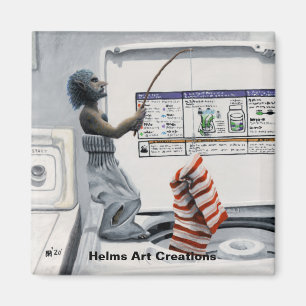 Sock Criminal Fishing Crime Fantasy Button Magnet