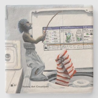Sock Criminal Fishing Crime Fantasy Stone Coaster