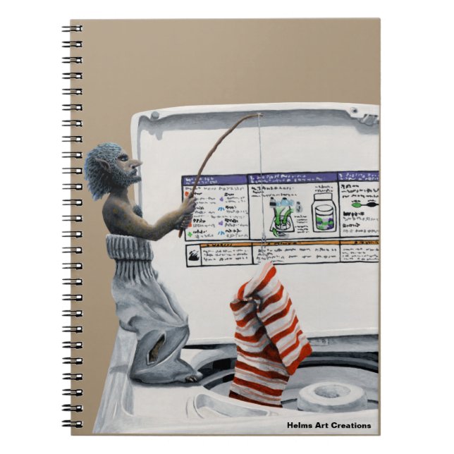 Sock Criminal Fishing Fantasy Spiral Notebook (Front)