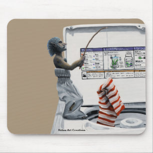 Sock Criminal Fishing Thief Fantasy Art Mouse Pad
