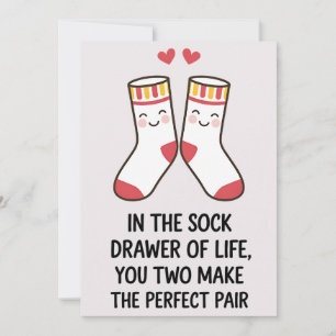 Sock Drawer You Two Make The Perfect Pair Wedding Invitation